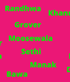 punjabi surnames list